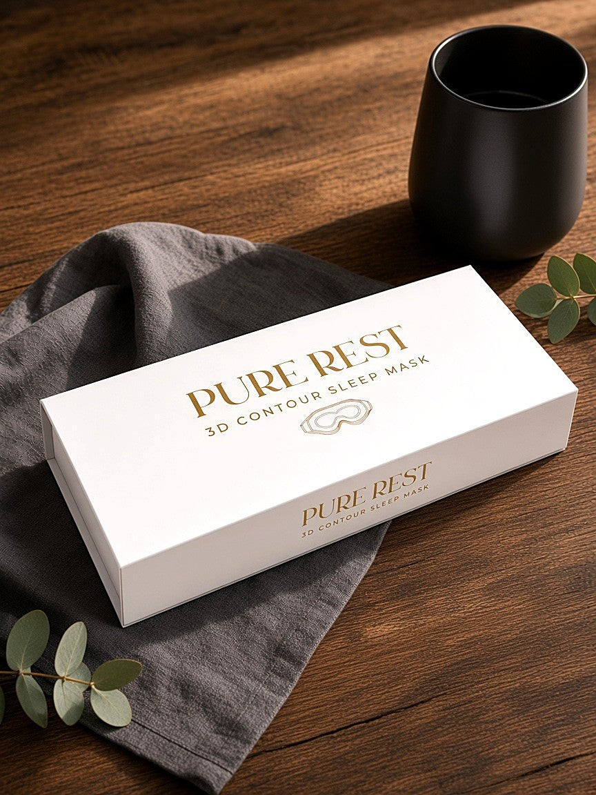 Pure Rest gift box on dark wood