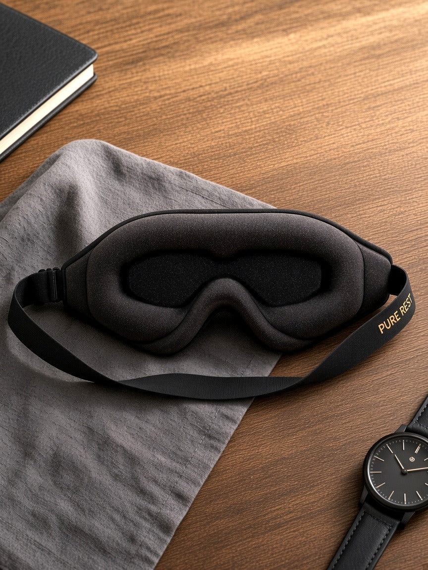 Black Pure Rest mask for day sleep and travel