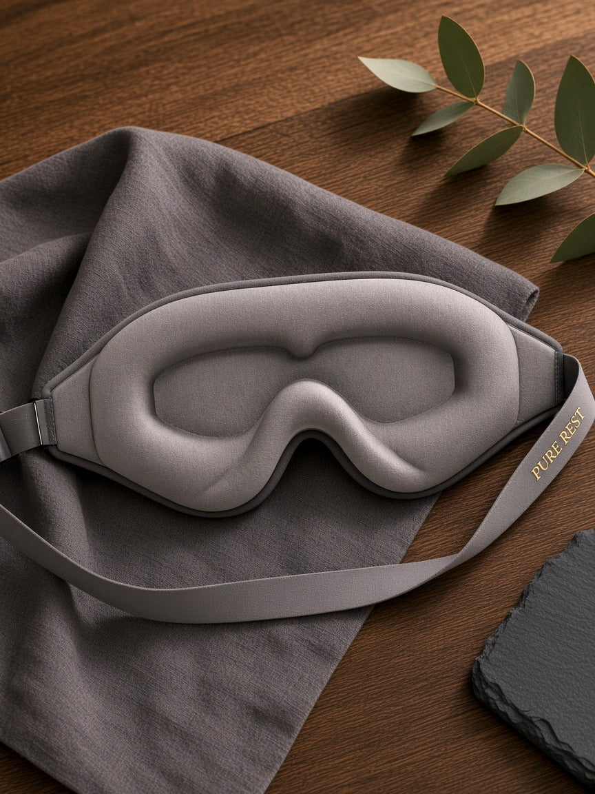 Grey Pure Rest mask for flights and naps